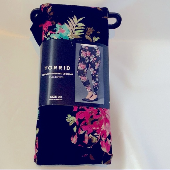 TORRID LEGGINGS  Floral Print Cute, sz 00 … - Picture 5 of 7